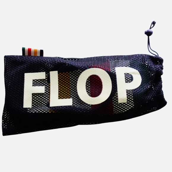 Hudson Bay Flip Flops Men's Stripes Size 9 Mesh Carry Bag Limited Edition NWT - Picture 9 of 9